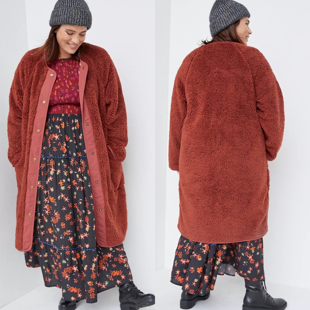 Anthropologie Margot Reversible Sherpa Coat - Picture 8 of 9
